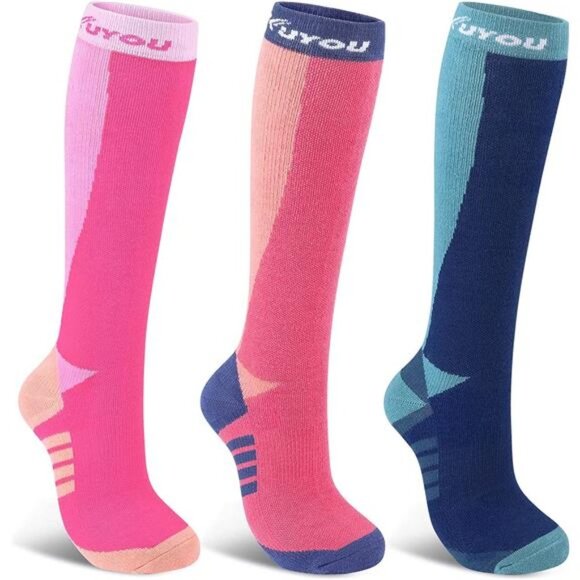 3 Pair Unisex Snow Winter Skiing Socks Long Knee High Socks